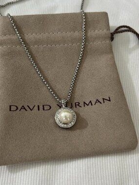 David Yurman Silver Pearl Necklace
